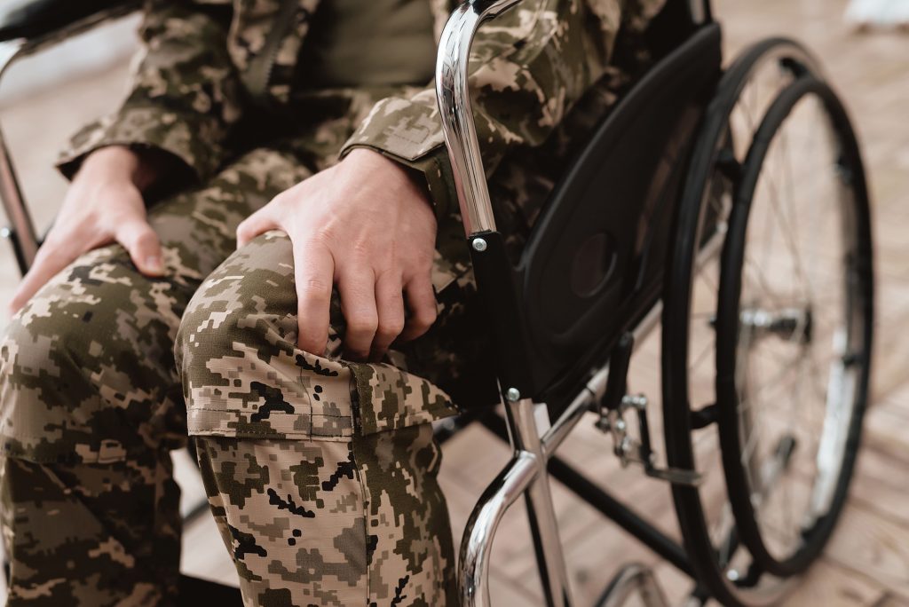 Army, Navy, Air Force Injury and Accident Compensation Manchester - Veteran in wheelchair - Post-Traumatic Stress